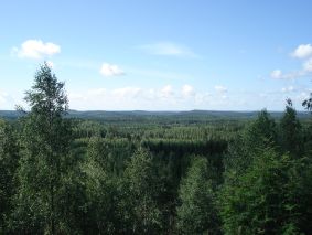 Kodan verannalta 
avautuva näköala